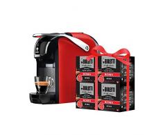 Bialetti New Break - Macchina Caffè Espresso a Capsule in Alluminio con Sistema Bialetti il Caffè dItalia, Design Compatto, Rosso, Include 64 Capsule In Omaggio