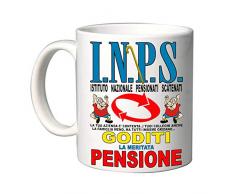 Mr. Gadgets Tazza Simpatica per Festa Pensione con Varie Scritte (I.N.P.S Goditi la Pensione Uomo)