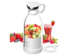 Frullatore Portatile, 350ML Frullatore Smoothie Blender Bottle Smoothie Maker, Frullatore Personale Multifunzionale per Spremute Fresche Miscelatore Personale Portatile Blender Mini Frullatore