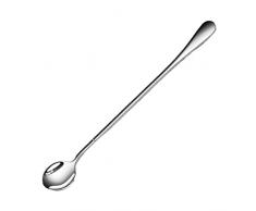 Cucchiaio Cucchiaio in acciaio inossidabile manico lungo cucchiaio da caffè maiale da uomo con cucchiaio lungo il corpo squisito cucchiaio dorato Mestolino per Salse (Color : Silver, Size : Large ro