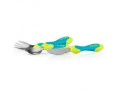 Nuby ID5433 Posatine in Inox - Forchettina, Coltello, Cucchiaino