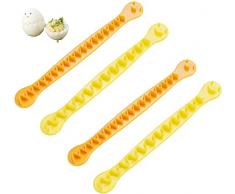LATRAT Set di 4 utensili per tagliare uova cotte, tagliauova a punta, utilizzati per tagliare uova sode