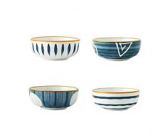 Set di 4 ciotole per salse in ceramica, stile giapponese, per salse, salse, spezie, contorni per ketchup, antipasti, dessert, 3,85 pollici