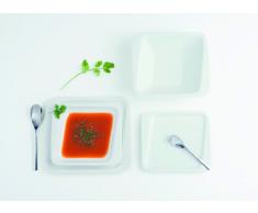 Quid 7108013 Chef, Confezione 6 piattini da dolce, 20 x 15 cm porcellana