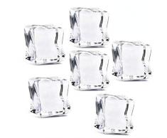 Vosarea 50 pezzi cubo forma quadrata di vetro lucentezza cubetti di ghiaccio finto artificiale acrilico cubetti di ghiaccio cristallino fotografia puntelli cucina decor