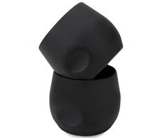 Chase Chic Set di 2 Tazzine da Caffè a Doppia Parete in Acciaio Inox, 2 Pz Tazzine Termiche per Casa & Ufficio, 118 ml, Nero