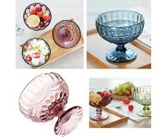 Alien Storehouse Calice in vetro vintage goffrato/dessert / rosso per insalata