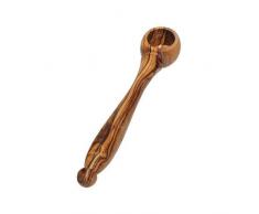 Cucchiaino dosatore per sale, spezie, 11 cm circa, in olio d'ulivo naturale, con venature, pezzo unico