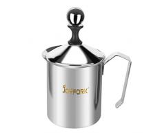 400 ml Montalatte, joyfork schiumalatte in acciaio inox doppia rete manuale Latte Creamer Schiuma di latte