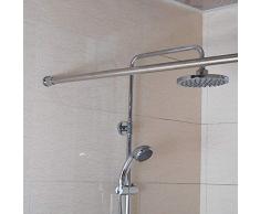 GaoYunQin DUXX Asta per Tenda da Doccia Palo di stendibiancheria in Acciaio Inox Asta antirotazione Senza Asta di Sostegno per Bagno Asta sospesa (Dimensioni : 61-100cm)