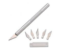 WEIESCIE Coltello da intaglio Pacco di Due Cutter di Precisione con 5 Lame di Ricambio Coltello multiuso per Arte Hobby Scrapbooking Stencil Intaglio Modellismo