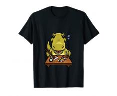 Carino Kawaii T-Rex Dino ama mangiare sushi con le bacchette Maglietta
