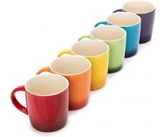Dawsons Living Set di tazze in gres multicolore per tè, caffè e cioccolata calda, set da 312 ml