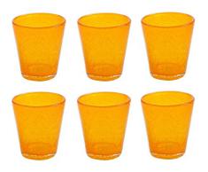 Villa dEste Home Tivoli Cancun Set 6 Bicchieri Arancio, 9 cm, 6 unitÃ