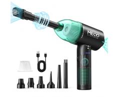 MECO 4 in 1 Elettrico Rimuovi Polvere Senza Fili & Aspirapolvere,Più Forte 3 Velocità 90000RPM/12000PA,2 Ore Ricarica Rapida di Tipo C,Aria Compressa per PC,Tastiera, Ufficio, Auto, Pulizia Della Casa