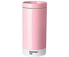 Copenhagen Design Pantone To Go 182 C Tazza Termica da Viaggio in Acciaio Inossidabile, 430 ml, Rosa Chiaro, Acciaio Inossidabile, One size