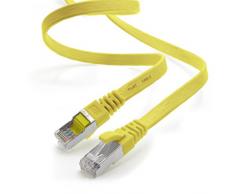 Cavo di rete piatto Cat.7 Gigabit Ethernet Lan (RJ45), 10Gbit/s, compatibile con Cat.5 –Cat.5e – Cat.6 Giallo / 1 pz 3 m