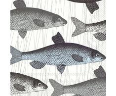 Piatto pesce blu mare Ihr tovaglioli 20 in confezione da 3 PLY 33 cm Square