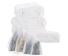 400 Pezzi Bustine da tè Filtro, Sacchetti di Infusore di Tè Vuoti, Bustine di Tè in Foglie Sfuse con Chiusura a Cordoncino, Bustine di Tè per Bustine di Tè con Caffè Sfuso Alle Erbe - 4 Misure