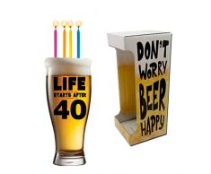Boccale Pinta per Festa di compleanno LIFE STARTS AFTER 40