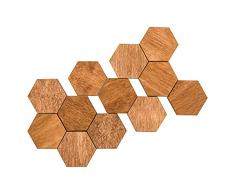 Calamite frigorifero, Calamite per ufficio, Calamite da frigo esagonali, magneti naturali in legno. Marrone piccole dimensioni