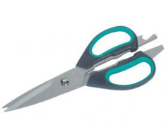 Wolfcraft 4164000 - Forbici universali per uso domestico, con impugnature a connessione rapida, funzioni aggiuntive: giravite, apribottiglie, cavatappi