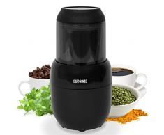 Duronic CG300 Macinacaffè Elettrico 300W | Contenitore rimovibile 100 g in acciaio INOX | 4 Lame in acciaio per ingredienti secchi e umidi | Facile da pulire | Macina caffè Spezie Frutta a Guscio