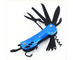 MILLION SOURCE Coltello multiuso portatile 15 in 1 con forbici, cavatappi per vino, cacciavite per esterno/pesca/casa blu