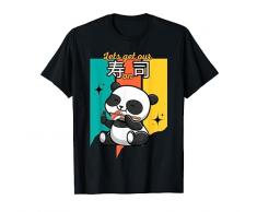 Kawaii Carino I love Sushi Panda mangiare bacchette Nigirizushi Maglietta