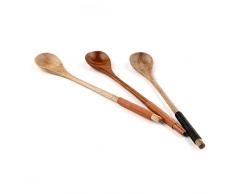 SwirlColor Cucchiaini da caffè Cucchiaio Legno Cucina Cucchiaini da Te da tè in Legno Naturale 4 Pezzi