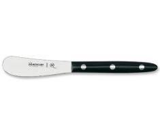 Mercury - Coltello Spalma Burro o Formaggio Tenero 8 cm - Acciaio INOX Finitura Satinata - Linea Delfino - Manico Nero