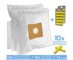 PakTrade 10 Sacchetti (Microfibra) + 10 Profumi + 1 Filtro per Aspirapolvere MENALUX 4000 - DCT 146