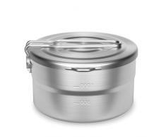 Lixada 1.5L Pentole da Campeggio Pieghevole Pentole Campeggio Pentola in Acciaio Inox per Campeggio Trekking Picnic Escursionismo