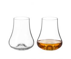 DIAMANTE Coppia di bicchieri da degustazione Rum e Whisky – Collezione Auris Cristallo non decorato – Confezione regalo di 2 Snifters campionari