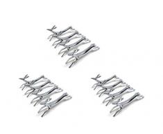 BMTick, portaposate Dancing Deer, per coltelli, forchette e cucchiai, confezione da 12, colore: argento