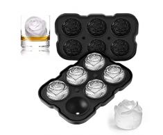 sylbx Stampo per Cubetti di Ghiaccio a Forma di Rosa Vaschette Ghiaccio con Coperchio Ice Cube Vassoio,Senza BPA, Ottimo per Whisky, Cocktail, Birra, Succhi, Cioccolatini, Bevande Fatte in Casa
