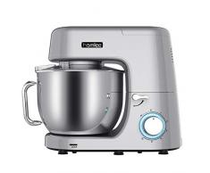 Homlee 1800W Impastatrice Planetaria Professionale, Capacità 7,2 Litri, 6 Velocità, Basso Rumore Multifunzione Mixer