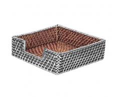 Portatovaglioli in rattan rivestito in argento