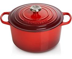 Le Creuset Evolution Cocotte Profonda Rotonda in Ghisa Vetrificata con Coperchio, 26 cm, 6.3 L, Ciliegia, 21195260602430