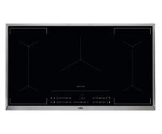 AEG IKE9545AXB Autarkes - Piano cottura a induzione, Hob2Hood e scorrimento, 90 cm, telaio in acciaio INOX, 5 zone di cottura, funzione Bridge, funzione Power e sicurezza per bambini