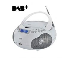 Majestic AH-265 Dab Boom Box Portatile con Radio Dab/Dab+/FM Stereo, Lettore CD/MP3, ingressi USB/AUX-in, Bianco