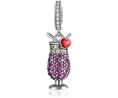 MariaFonte Charm New 2022 Compatibile Tutte Marche Bracciali Collane Cocktail Drink Bicchiere Calice Portafortuna Argento 925 Ciondoli Compleanno Anniversario Originale Offerte Amicizia Bead Natale
