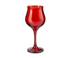 Pasabahce 518728 Wavy Set 6 Calici Vino, Vetro, Rosso, cl37