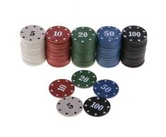 100 pezzi di chips rotondi in plastica Casino Poker gioco di carte Baccarat contatori accessori