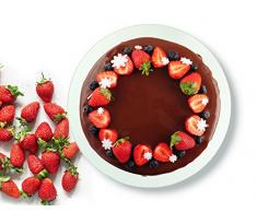 Sendez - Piatto per torta girevole in vetro, diametro 40 cm