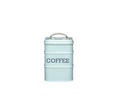Kitchen Craft Living Nostalgia Contenitore per caffè in Latta, Scritta in Lingua Inglese, Colore Blu