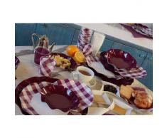 Piatti piccoli quadretti prugna e bianchi 21cm