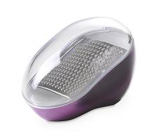 Omada Design Grattugia Formaggio Manuale con Lama in Acciaio Inox Asportabile e Coperchio Salvafreschezza, Lavabile in Lavastoviglie, Linea Trendy