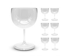 DOJA Barcellona | Bicchieri Gin Tonic Balloon Cocktail | 56cl | 6Pz | Calici Gin Tonic Plastica Dura Riutilizzabili | Bicchieri in Policarbonato Trasparente | Bicchieri Gin Tonic Plastica, Long Drink