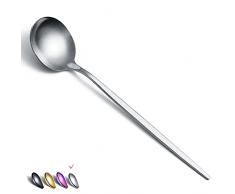 HOMQUEN Cucchiai da Tavola 6 Pezzi, Cucchiaio da Tavola in Acciaio Inossidabile da 8,1 Pollici Cucchiaio da Dessert Cucchiaio Posate Per Cucina di Casa o Ristorante (Argento Opaco-8,1 Pollici)